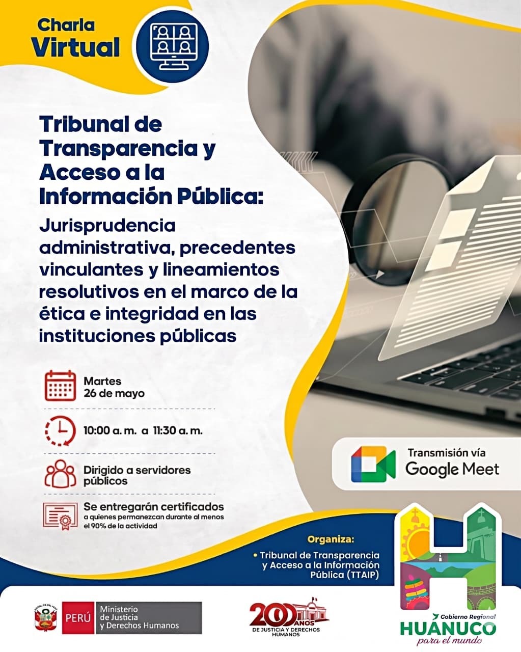 Charla Virtual organizada por el Tribunal de Transparencia y Acceso a la Información Pública